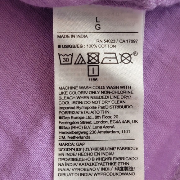GAP Women's Lavender Ruffle Sleeve V-Neck LightweightGauze Blouse Top Size Large - Picture 6 of 8